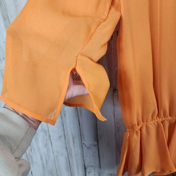 JW Beaded Tunic Top Orange Size Small - Picture 6 of 11